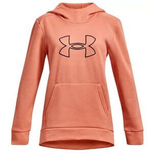 Under Armour Girls Fleece Big Logo Hoodie Youth Size Large Long Sleeve Loose